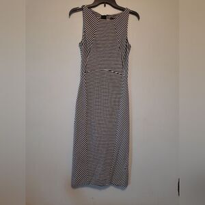 Banana Republic Striped bodycon black and white dress size 2 midi mid length